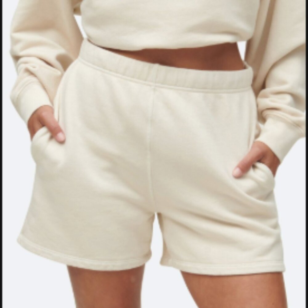 Mate the Label | High Rise Organic Cotton Fleece Sweat Short Black XS - Picture 7 of 8